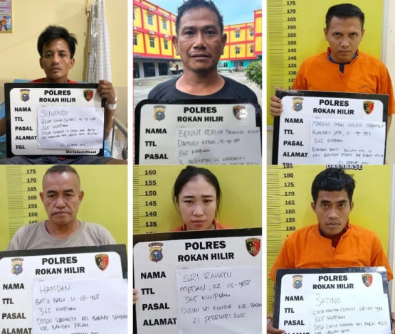 Polisi Tangkap 6 Perampok Bersenjata di Rohil, Gasak Rp50 Juta dari Gerai BRIlink