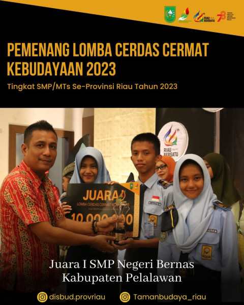 SMPN Bernas Pelalawan Juarai Lomba Cerdas Cermat Kebudayaan se-Riau