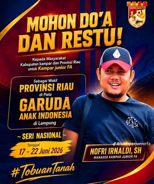 Kampar Junior FA Wakili Riau di Piala Garuda Nasional, Terkendala Biaya Keberangkatan
