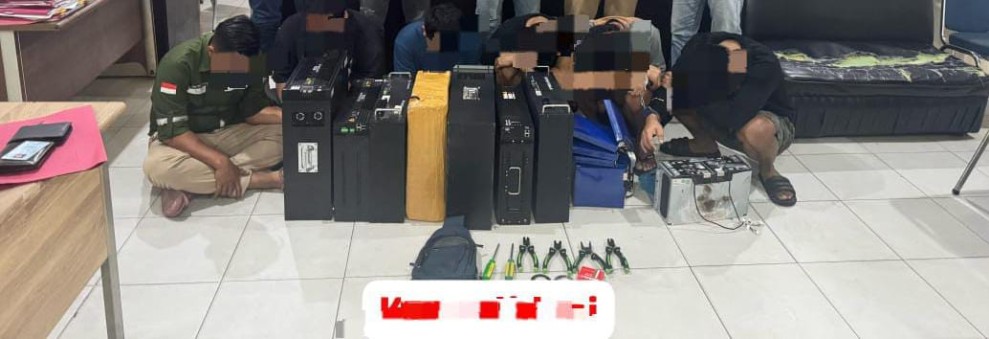 6 Pelaku Curat Spesialis Tower Ditangkap, 7 Baterai Litium dan 2 Isi Turut Diamankan