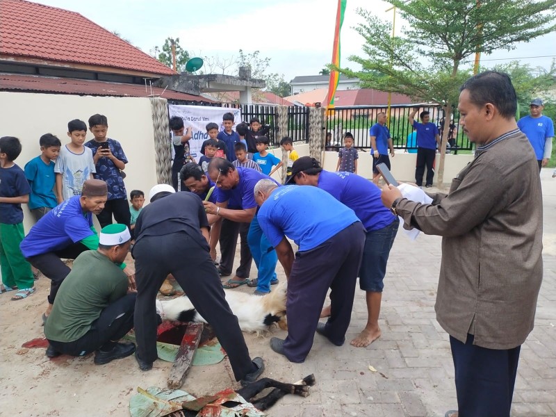 Jamaah Mushalla Darul Ilmi Jaya Mukti Kurban 5 Ekor Sapi dan 5 Ekor Kambing
