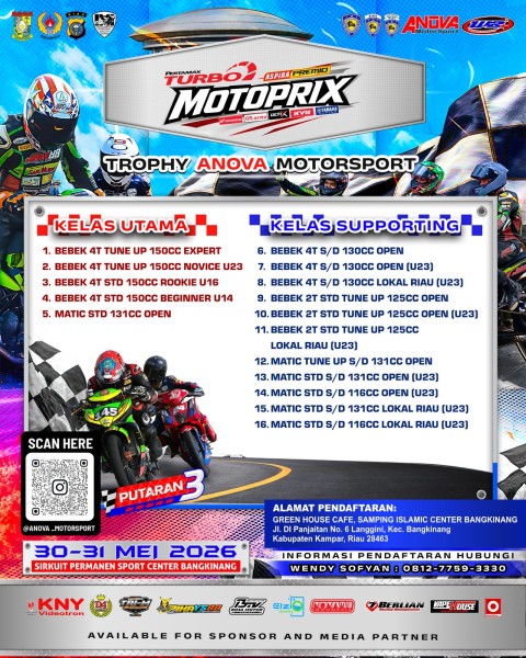 Sukses Tahun Lalu, Kampar Kembali Gelar Kejurnas Motoprix Region A Sumatera Seri 3 Riau 2026