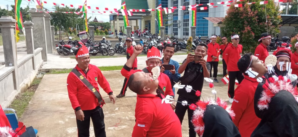 Semarak, Perlombaan Momen HUT Ke-79 RI di Dinas PUPR Meranti