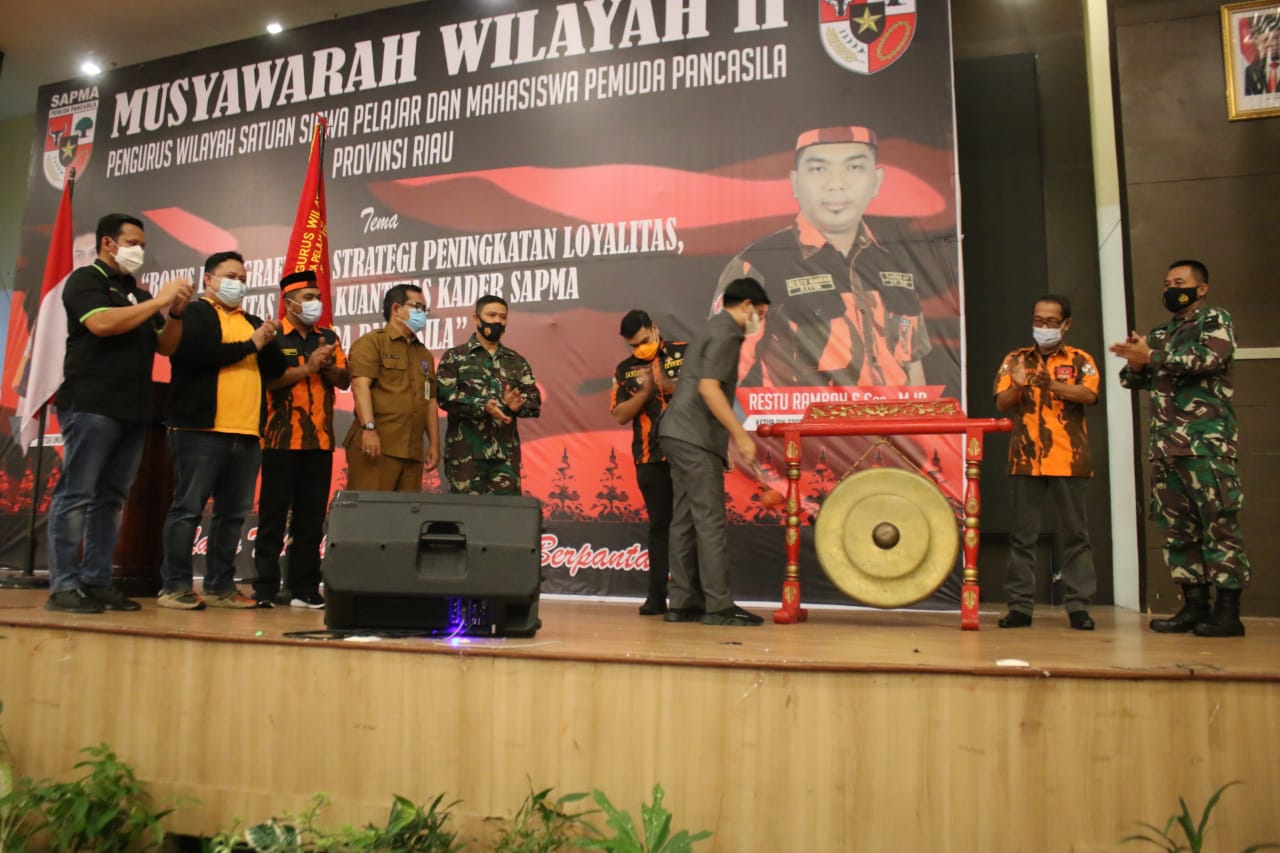 Buka Muswil Sapma Pemuda Pancasila Riau, Ini Pesan Ginda Burnama