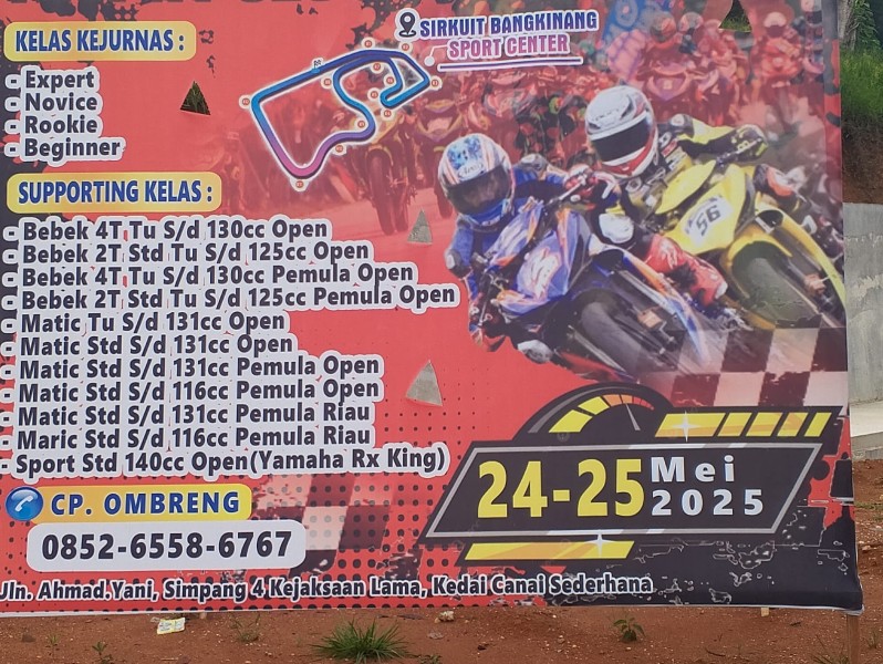 CEO KNY Videotron Gelar Kejurnas Motorprix Region A Sumatera Putaran II Riau 2025