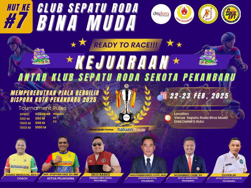 Perebutan Piala Bergilir Dispora! Kejuaraan Sepatu Roda Pekanbaru Siap Digelar