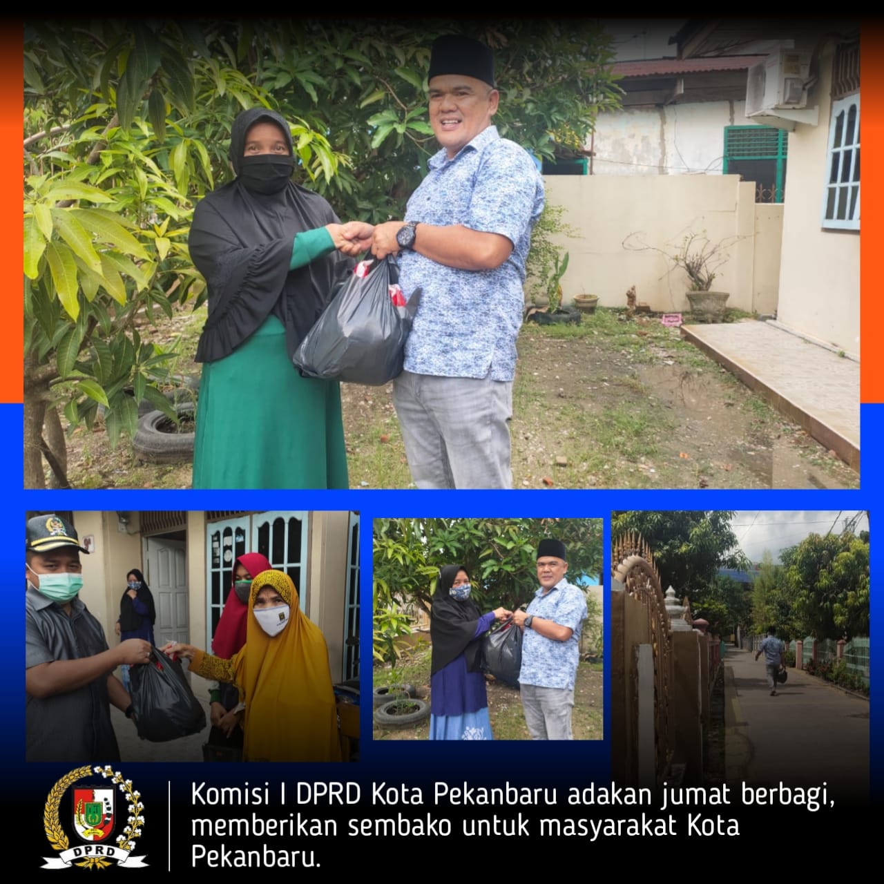Lewat Program Jumat Berkah, Komisi I DPRD Pekanbaru Kembali Bagikan Paket Sembako